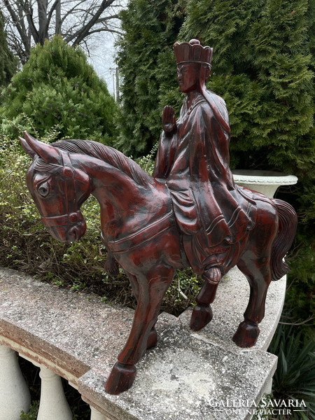 Rider sitting on a large wooden horse 76cm !!!!!