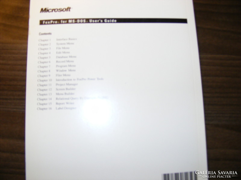 User's Guide Microsoft FoxPro Ms Dos angol nyelven