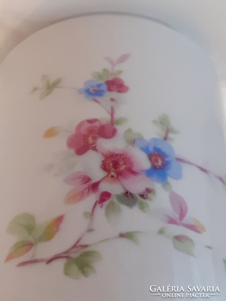 Régi 2 db Zsolnay porcelán bögre cseresznyevirágos népi virágos teás csésze