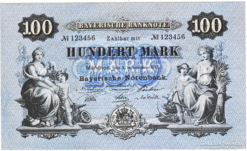 German states 100 German marks 1875 replica