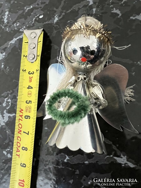 Antique angel Christmas tree decoration glass and foil