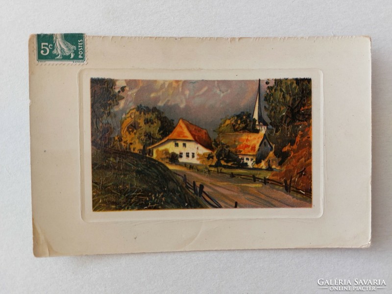 Old postcard postcard landscape street view