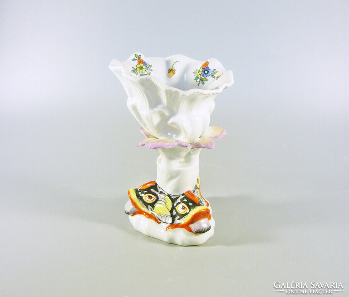 Herend, oriental pattern caviar holder with fish, antique hand-painted porcelain (b011)