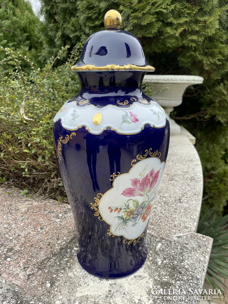 Wallendorf's huge cobalt blue decorative vase with lid, 47cm!!!