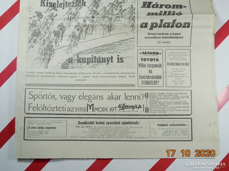 Régi retro újság napilap - Nemzeti Sport - 1991.06.28. -  Születésnapra ajándékba