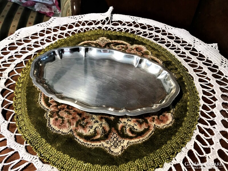 Antique, 835 silver tray, thick material, pretty, with ruffled edges