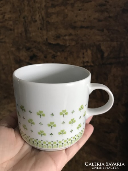 Alföldi porcelain cup/mug with clover pattern, Alföldi porcelain