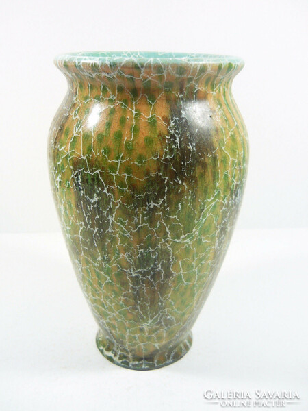 Gorka livia, retro 1950, 18.5 Cm early mosaic vase in Gorka gauze style, flawless! (G017)