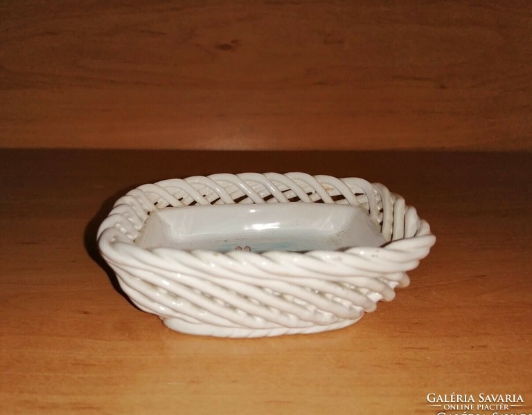 Bodrogkeresztúr ceramic tihany memorial bowl with openwork edge 8*9 cm (po-1)