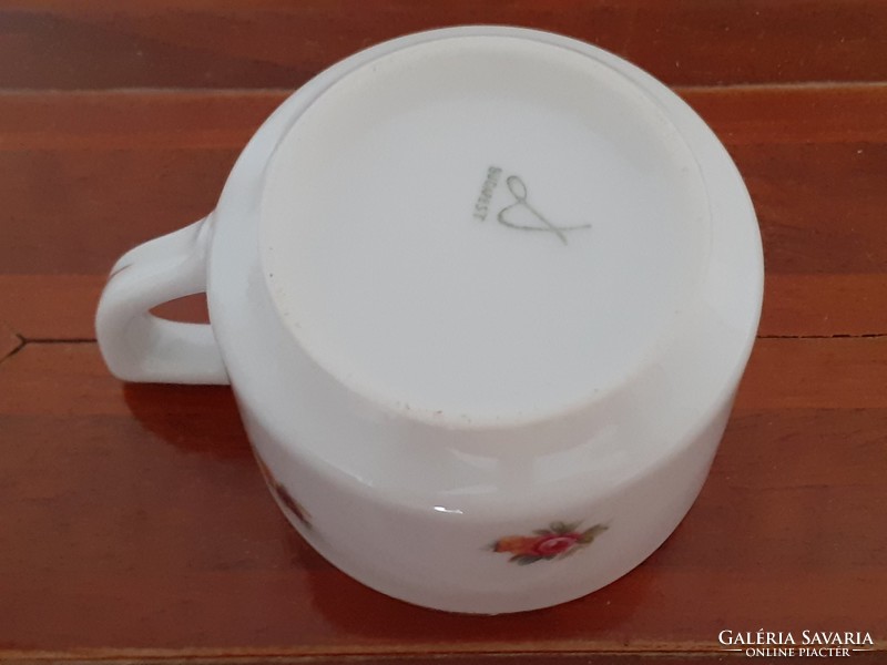 Régi Drasche porcelán csésze mini virágos vintage bögre