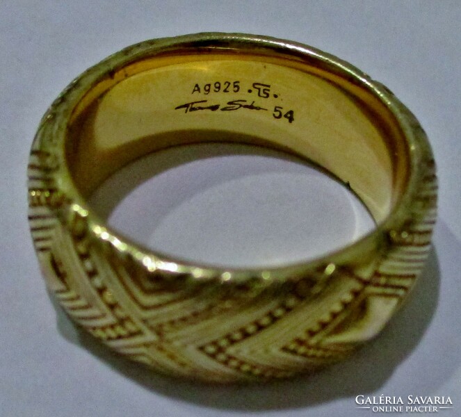 Special thomas sabo silver wedding ring with 18kt gold plating