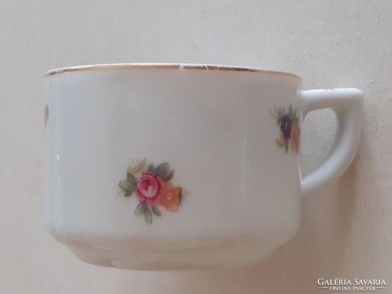 Régi Drasche porcelán csésze mini virágos vintage bögre