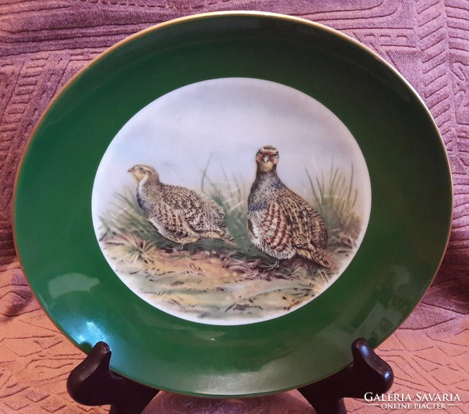 Quail bird porcelain decorative plate, hunter wall plate (l3461)