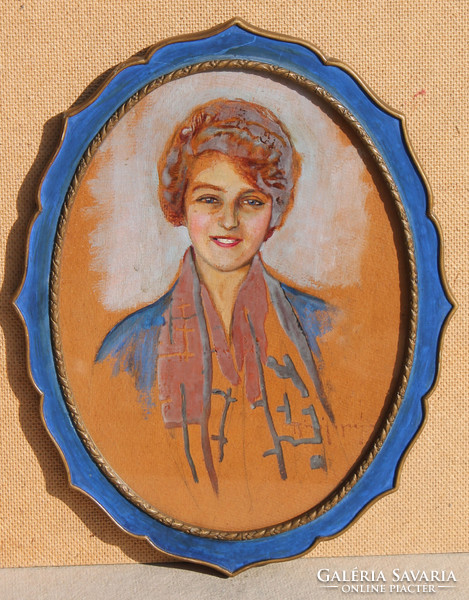 Unknown painter: young woman with scarf