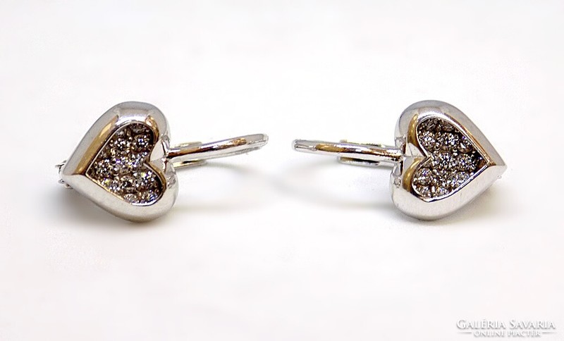 White gold stone earrings (zal-au105855)