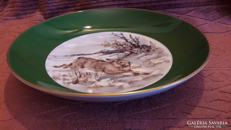 Rabbit porcelain plate, hunting wall plate (l3463)