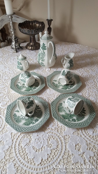 Willow English faience tea and coffee set, breakfast set