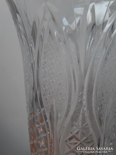 Huge faceted lip lead crystal vase