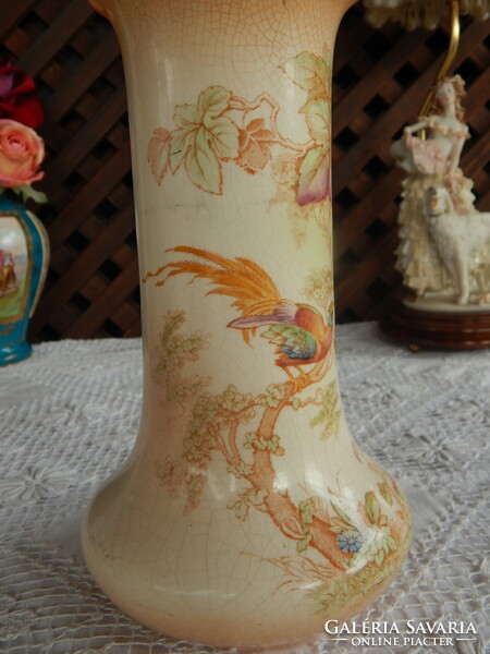 Antique pheasant pattern ducal ware trade mark a.G.R.& Co ltd earthenware vase