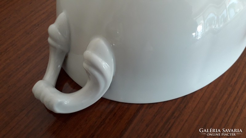 Régi Drasche porcelán leveses tál fehér kínáló