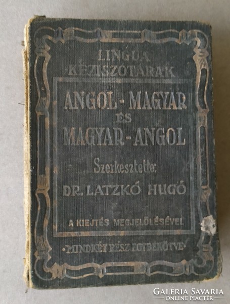 Dr. hugó Latzkó's English-Hungarian/Hungarian-English antique dictionary for sale!