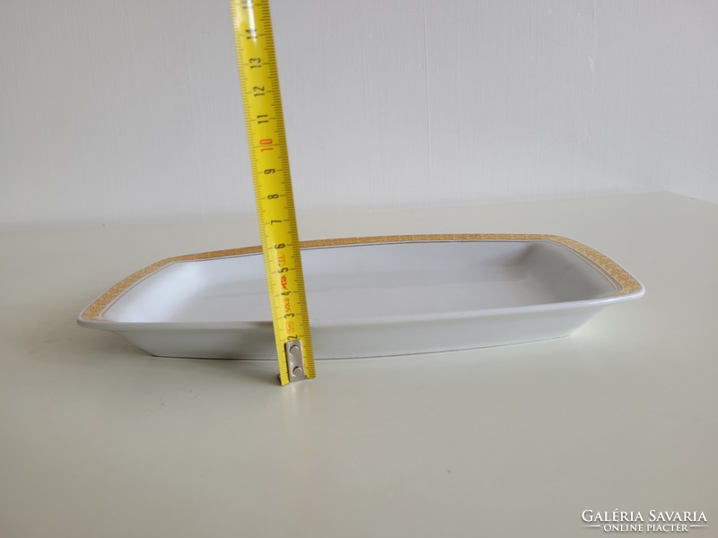 Retro old lowland porcelain 27.2 cm tray bowl with gold border