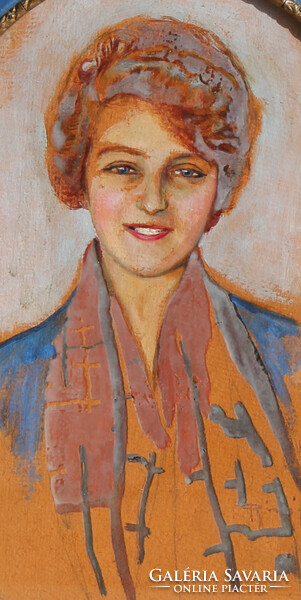 Unknown painter: young woman with scarf