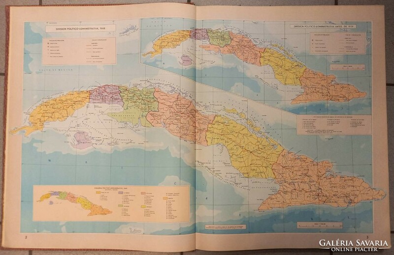 ATLAS NACIONAL DE CUBA 1970 HAVANNA 1970 KUBAI NEMZETI ATLASZ--HATALMAS-49X39 cm!!