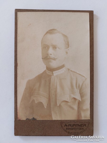 Antik katona fotó Alois Furtner Amstetten régi fénykép