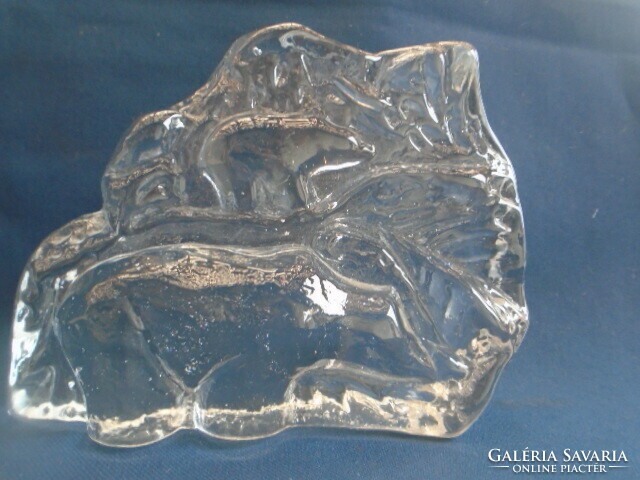 Scandinavian glass dishes or glass weights larger size serious weight costa crystal bear pair