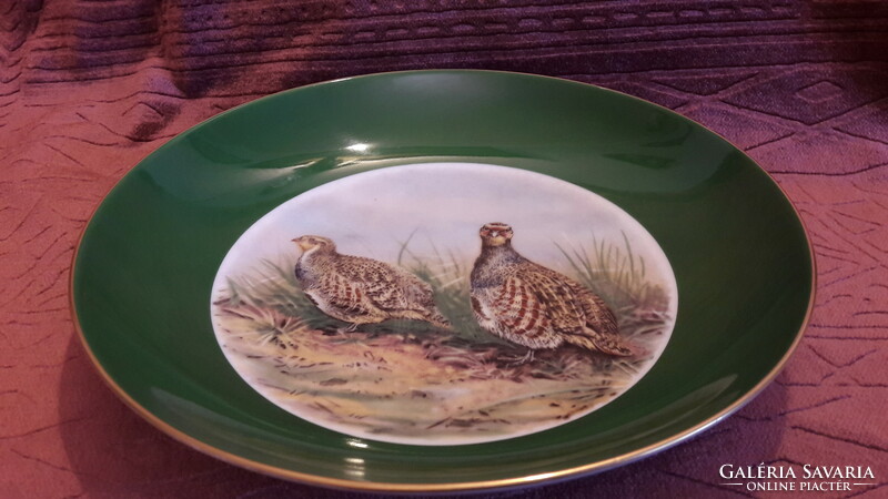 Quail bird porcelain decorative plate, hunter wall plate (l3461)