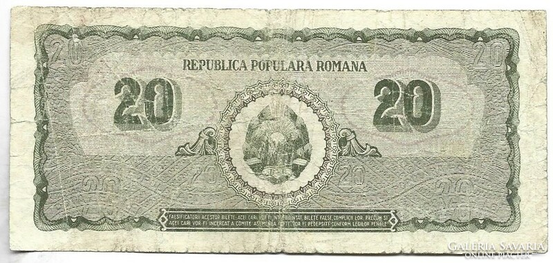 20 lei 1950 Románia Ritka