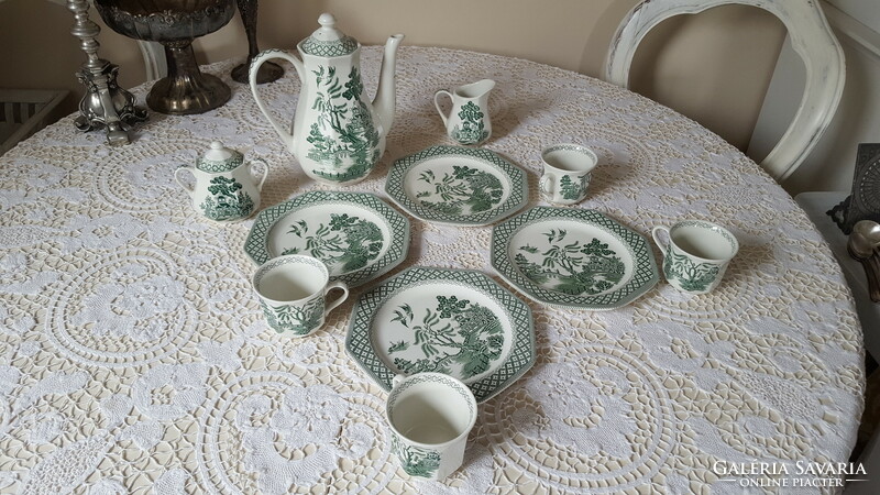 Willow English faience tea and coffee set, breakfast set