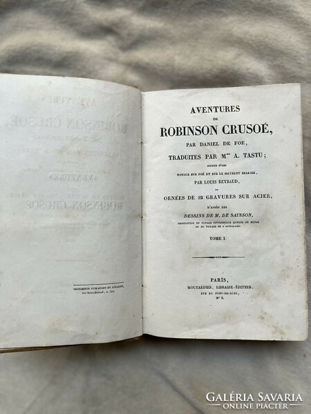 Daniel Defoe - Robinson Crusoe kalandjai 1835, első kiadás, francia nyelven