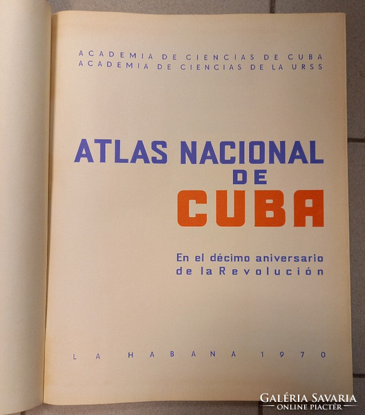 ATLAS NACIONAL DE CUBA 1970 HAVANNA 1970 KUBAI NEMZETI ATLASZ--HATALMAS-49X39 cm!!