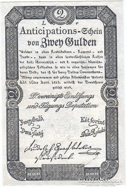 Ausztria 2 Osztrák-Magyar gulden1813 REPLIKA  UNC