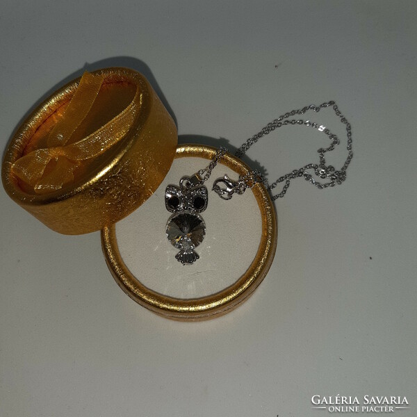 Owl rhinestone necklace