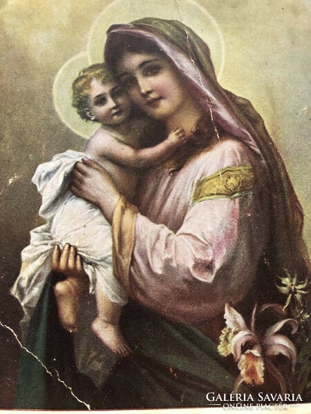 Antique, old postcard - zatzka - madonna - 1916 -5.