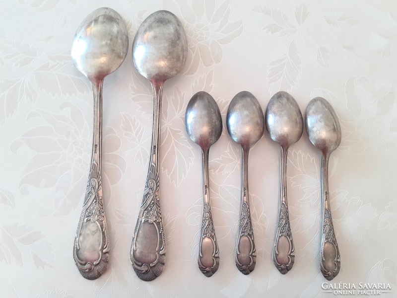 Old retro russian alpaca spoon 6 pcs