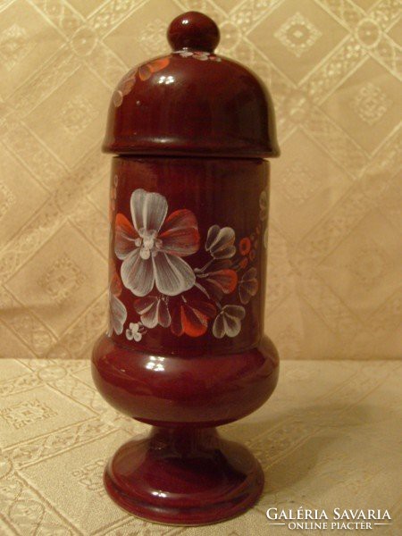 Antique industrial artist high gloss, tea herb holder, tobacco, etc. marked ceramic rarity flawless for sale