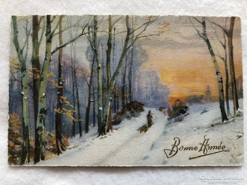 Antique Christmas card - 1923 -5.