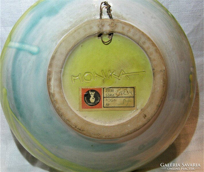 Monika Laborcz juried retro industrial art ceramic bowl - wall decoration - 20 cm