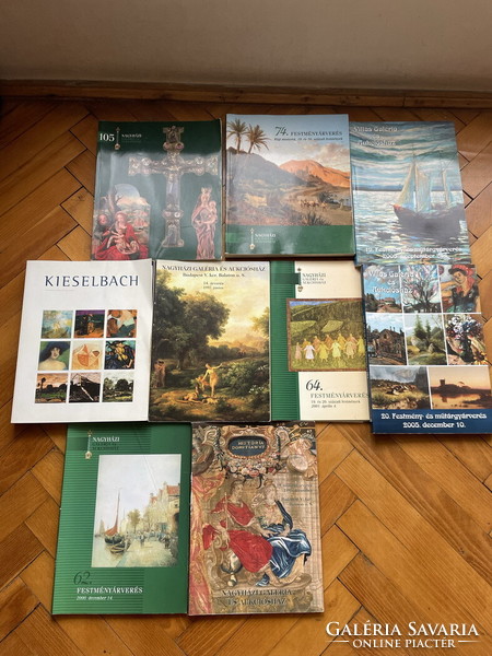 Auction catalogues: 6 pcs. Nagyházi, 1 pc. Kieselbach, 2 pcs. Forked