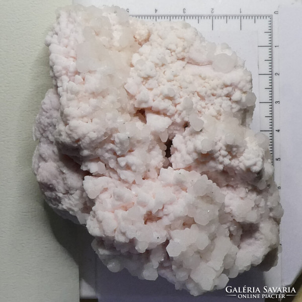 Large, fluorescent manganese-calcite and calcite mineral crystal group 357 grams