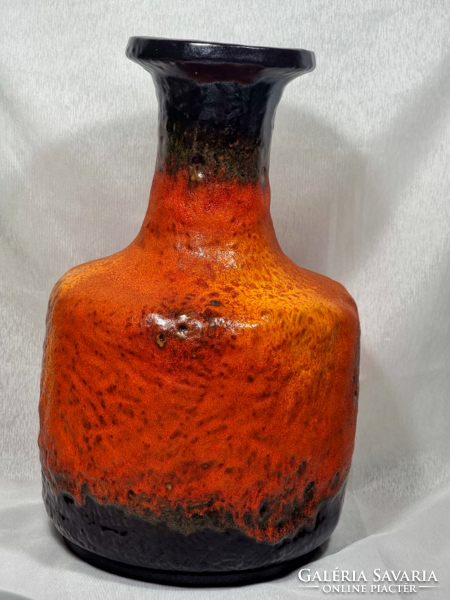 Vintage Fat Lava Orange and Brown Ceramic West German Vase, Carstens Tonnieshof, 1970s