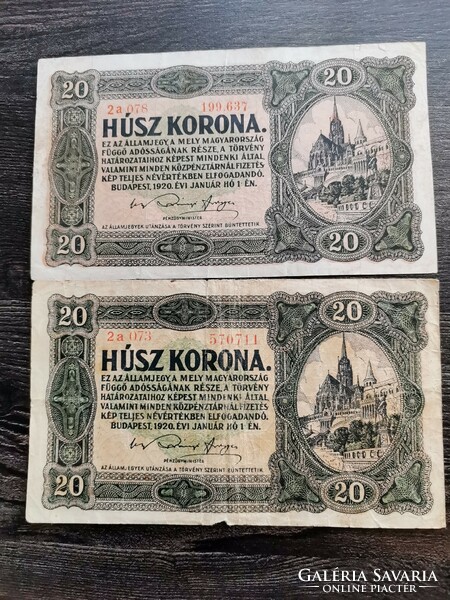 20 korona VF 2db