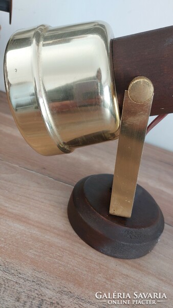 Szarvasi space age wood and brass wall reading lamp. Retro but still fashionable!
