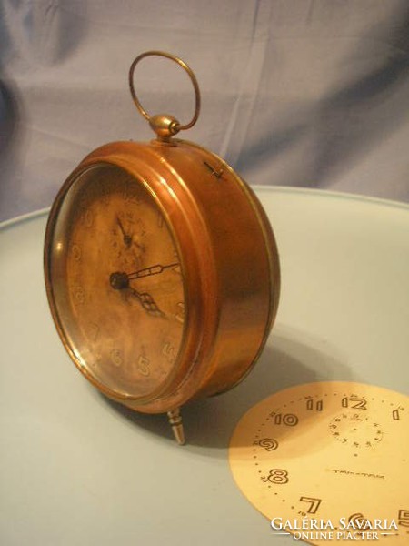 Antik bronz KOMPLIKÁLT 3 hangzású csörgő óra gyűjtői ritkaság tartalék számlappal eladó