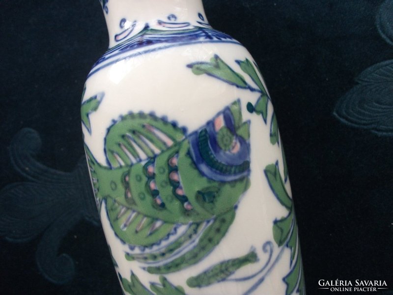 Hand painted oriental fish vase