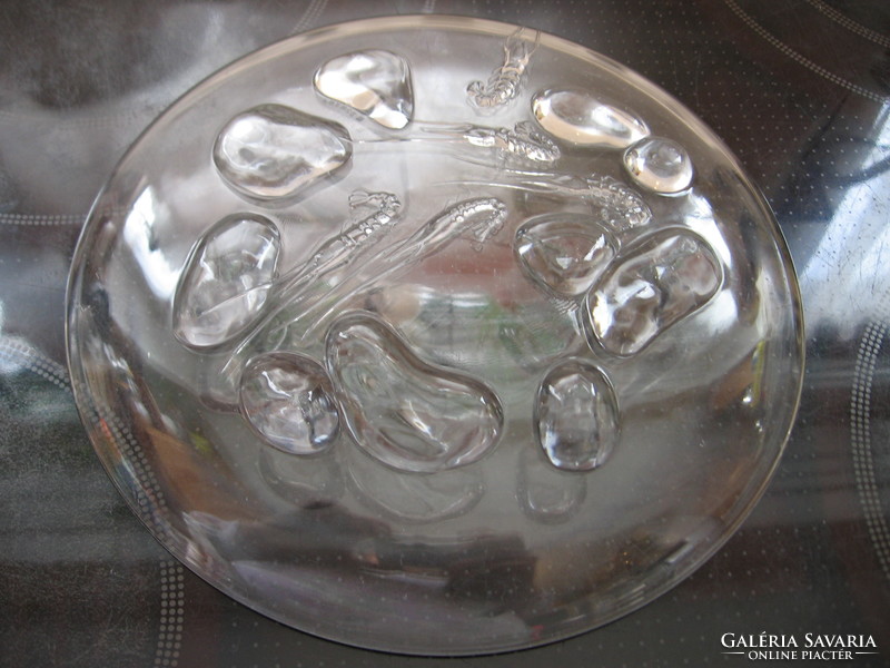Rák mintás ritkaság, üveg tányér FRANCE